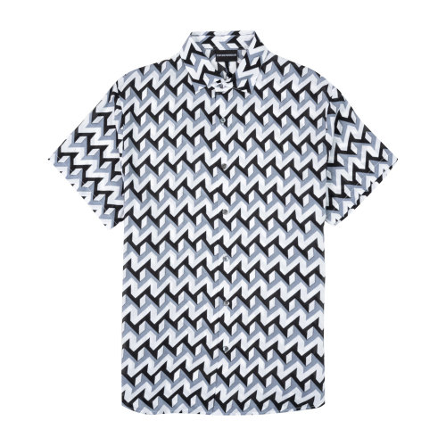 Emporio Armani/安普里奧阿瑪尼 白色幾何圖案印花 男士長袖襯衫 3K1CB9-1NYMZ-F607