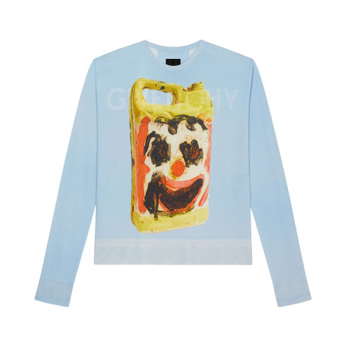 Givenchy/紀梵希 22年秋冬新款 Josh Smith系列 男士淺藍色羊毛混紡瓷質(zhì)印花針織衫BM90JD4YAF-452