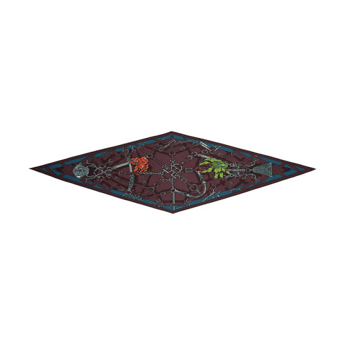 HERMES/愛馬仕 22年早春新款 Losange系列 男士波爾多紅拼色羊絨真絲混紡圍巾H433159T06