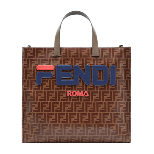 FENDI/芬迪 FENDI x FILA聯(lián)名限量款 中性款式小牛皮Fendi標(biāo)識手提包