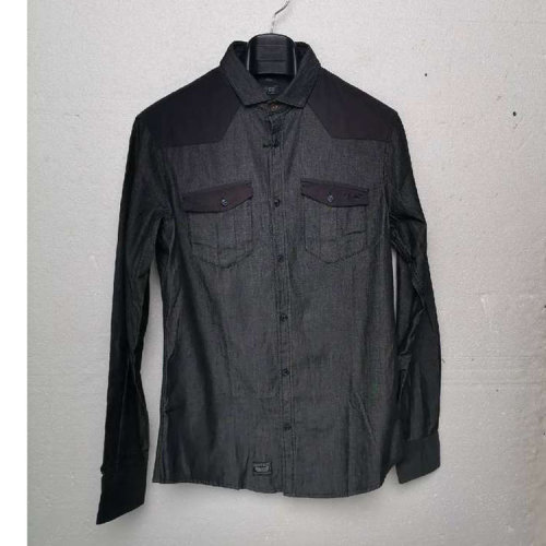 ARMANI JEANS/阿瑪尼牛仔 深灰色男士長袖襯衫