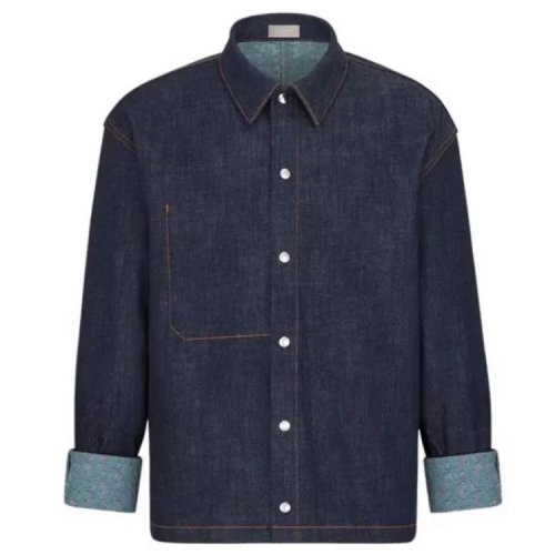 DIOR/迪奧 時尚百搭男士牛仔長袖襯衫033D490A272X C585【主推】