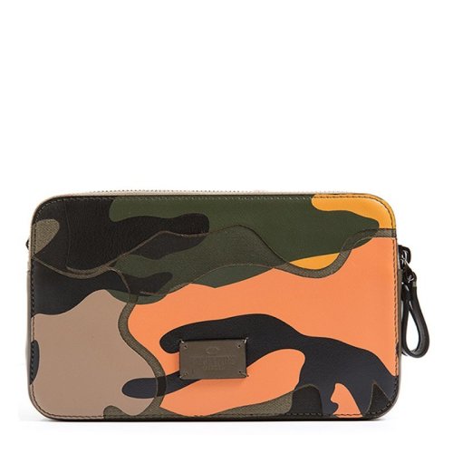 Valentino/華倫天奴  女士 迷彩織物配皮拉鏈?zhǔn)帜冒X包卡包 KY0P0611TN6 E55 HJH0015X