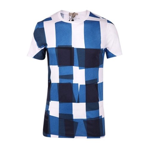  BURBERRY/博柏利 男士藍(lán)白拼色棉質(zhì)短袖T恤 3962466 PLFSX