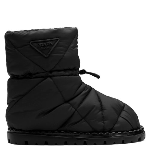 PRADA/普拉達(dá)  女士黑色絎縫尼龍中筒靴1U686M_3LGO_F0002_F_020