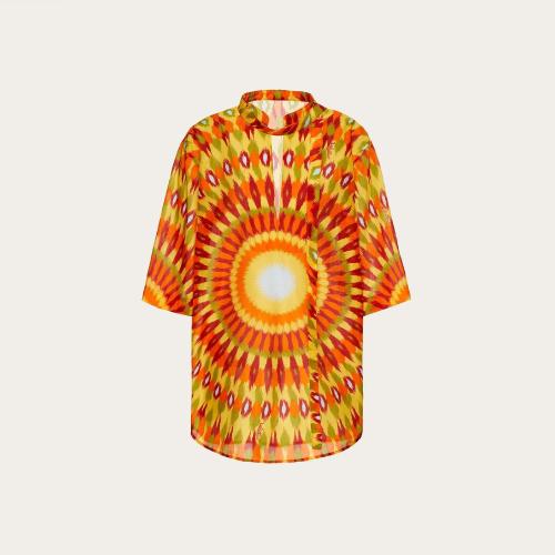  VALENTINO華倫天奴 22年秋冬 女士 連衣裙 ROBE COURTE EN VOILE A_VEC IMPRIMé ROUND RAIN 1