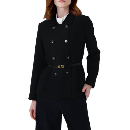 GeleiStory/GeleiStory 秋季新款氣質通勤收腰雙排扣黑色翻領女士西服