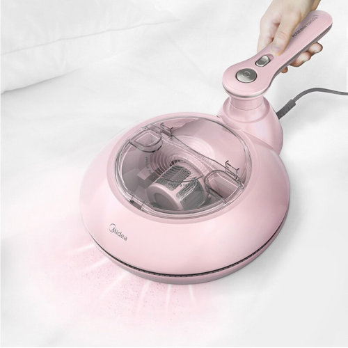 Midea/美的 MT3除螨儀 有線手持床上家用吸塵器 冰瑩粉 紫外線殺菌除螨