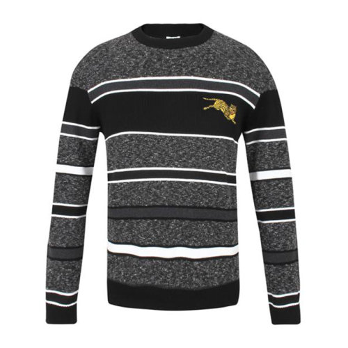 KENZO/高田賢三  凱卓男裝 時(shí)尚老虎圖案 男士深灰色羊毛圓領(lǐng)秋冬針織衫/毛衣 F965PU2033AE.99