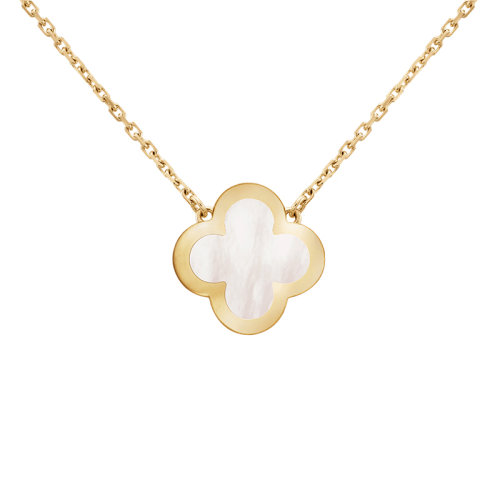 Van Cleef & Arpels/梵克雅寶 經(jīng)典Pure Alhambra系列 18k金黃金鑲白色珍珠母貝四葉草吊墜VCARA39700