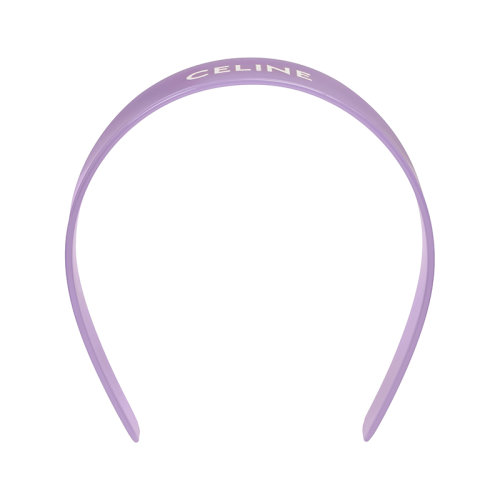 CELINE/賽琳 22新款 MONOCHROMS系列 女士丁香紫醋酸纖維白色標(biāo)志頭帶發(fā)箍46Y376CLA.32GM