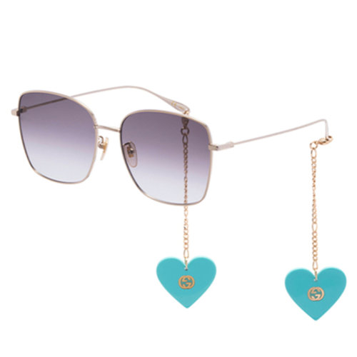 GUCCI/古馳 迷鏈系列 時尚 復古 優(yōu)雅 方圓形 超輕 金屬大框顯瘦 男女款 太陽鏡  漸變色鏡片 墨鏡 眼鏡 GG1030SK 60mm GUCCI 古馳