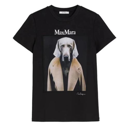 MaxMara/麥絲瑪拉  新款 DOGSTAR系列威瑪獵犬女士短袖T恤19460919060【主推】