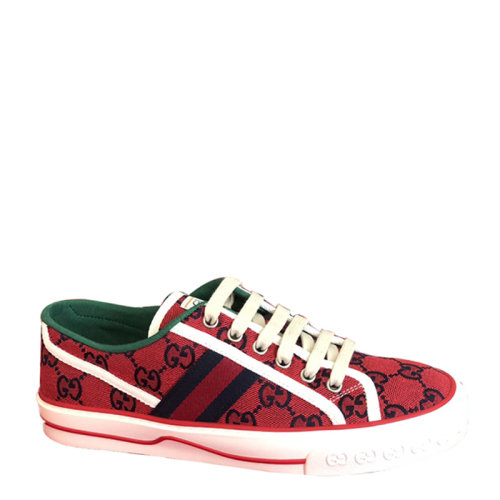 Gucci古馳  女士紅色限量老花帆布運動鞋