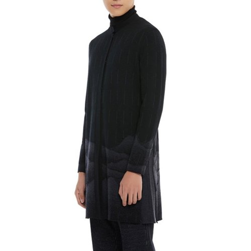 DUXI/度兮【定制】 男士大衣  碧山遠(yuǎn)映長外套 （錦繡中華——2018非遺產(chǎn)服飾秀）同款 黑色 L