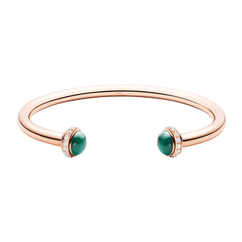 PIAGET/伯爵 經(jīng)典POSSESSION時來運轉(zhuǎn)系列 18K金玫瑰金孔青金石鑲鉆可轉(zhuǎn)動開口手鐲 G36PB100