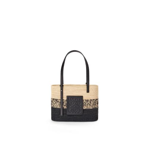  LOEWE羅意威 22年秋冬 女士 手提包 Square Basket bag in degrade raffia and calfskin A2230