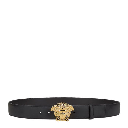 VERSACE 范思哲 男士 黑色美杜莎頭像扳扣皮革腰帶 男士腰帶 DCU4140-DVTP1-D41OT