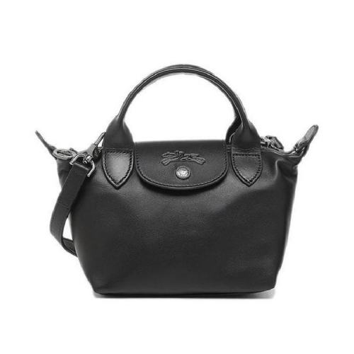  Longchamp/瓏驤 女士黑色羊皮手提包 1500757-001 PLSX