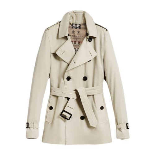 BURBERRY/博柏利 20春夏 女裝 服裝 肯辛頓版型 男士純棉米色雙排扣中長(zhǎng)款外套 女士風(fēng)衣
