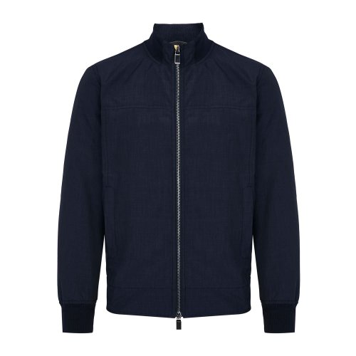 CANALI/康納利 藏青色 男士立領(lǐng)拉鏈短款?yuàn)A克外套 O40376A-SG01227-301 春夏款