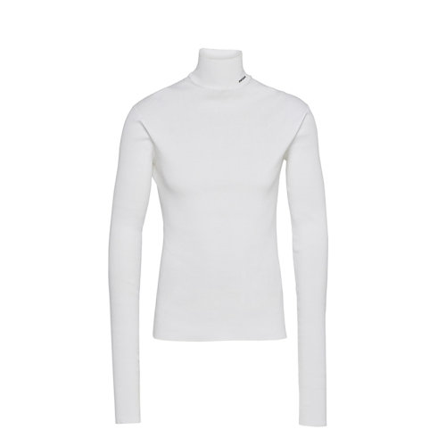 PRADA/普拉達(dá) 22年新款 男士白色純棉飾有提花LOGO羅紋針織高領(lǐng)毛衣UMR524_11I0_F0009_S_222