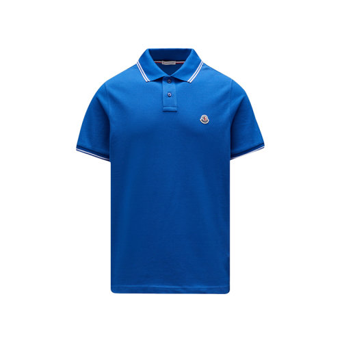 Moncler/蒙克萊 22年秋冬新款 男士宇宙藍(lán)色純棉徽標(biāo)貼片短袖polo衫H10918A0001084556793