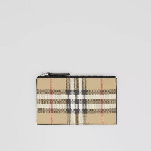  BURBERRY 22年秋冬 男士 Vintage 格紋拉鏈卡片夾 80644521