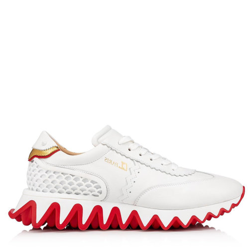 Christian Louboutin/克里斯提魯布托 男士白色小牛皮Loubishark低幫運動鞋3200517WH43
