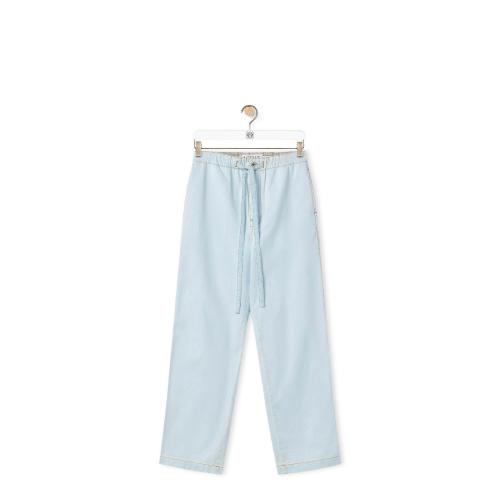  LOEWE羅意威 22年秋冬 男士 休閑褲 Drawstring trousers in denim H526Y11X28-5400