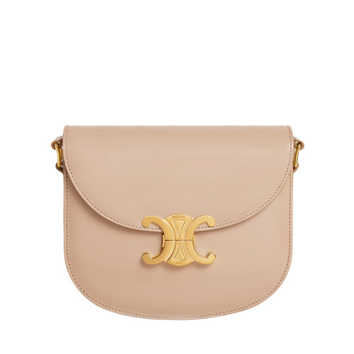 CELINE/賽琳 22新款BESACE TRIOMPHE系列 女士TEEN款式獵裝色牛皮革凱旋金扣翻蓋開(kāi)合單肩斜挎包110413BF4.03SA