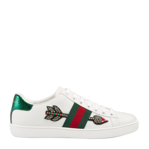 GUCCI/古馳 女士Ace箭頭貼花刺繡低幫休閑運(yùn)動(dòng)鞋板鞋小白鞋女鞋