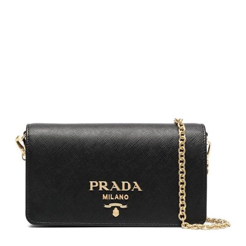  PRADA/普拉達 女士灰色標志 Saffiano牛皮單肩包 1BP023-NZV-F0424