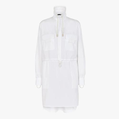  FENDI芬迪 22年秋冬 女士 連衣裙 白色棉質連衣裙 FDC574AFLKF0ZNM