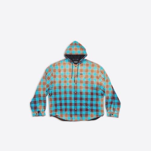  BALENCIAGA巴黎世家 22年春夏 女士 長袖T恤 Womens Bleached Shirt in Blue 699223TMM116305