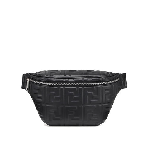 FENDI/芬迪 20 SAC BANANE系列 男士純黑小牛皮香蕉斜挎腰包 7VA434A72VF0GXN