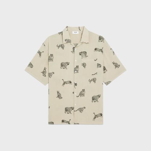  CELINE賽琳思琳 22年秋冬 男士 短袖襯衫 印花粘膠纖維夏威夷襯衫 2C730362Q.02AA