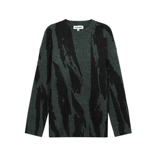 KENZO/高田賢三 男士針織衫/毛衣 男士腈綸Pleat Camo圓領長袖針織衫套頭衫毛衣 5PU605 3CE