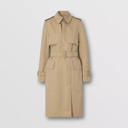  BURBERRY 22年秋冬 女士 格紋裁片棉質(zhì)嘎巴甸 Trench 風(fēng)衣 80432071 預(yù)定商品1-3周發(fā)貨