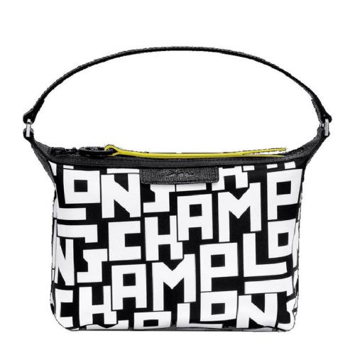  Longchamp/瓏驤 女士黑色白色字母圖案時(shí)尚休閑手提包 10039412067 PLSX