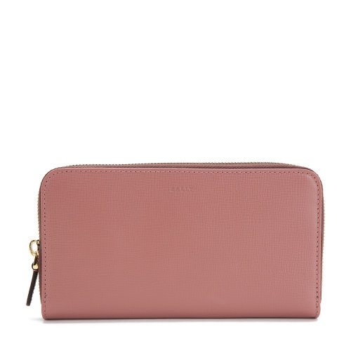 BALLY/巴利經(jīng)典女士系列玫瑰粉少女牛皮革錢包手拿手提女包6219812-644