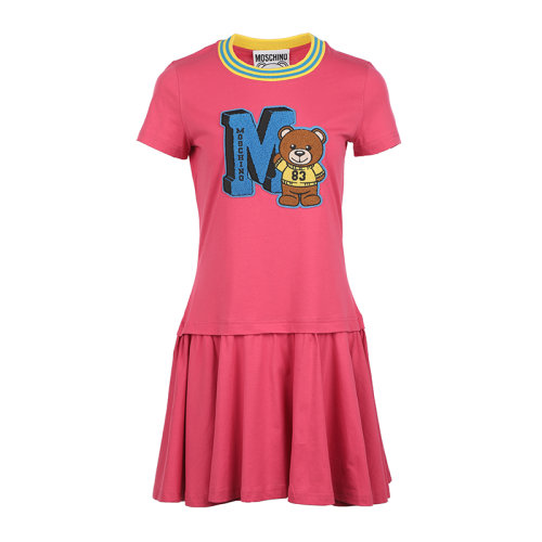 MOSCHINO/莫斯奇諾22春夏 Varsity Teddy Bear女士連衣裙V043305411