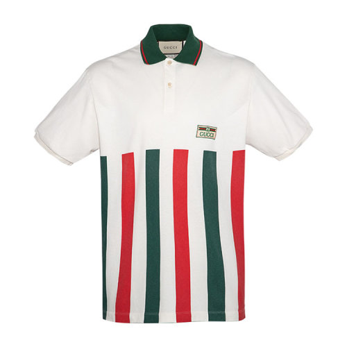 GUCCI/古馳 條紋織帶超大造型男士短POLO衫 623242 XJCGQ