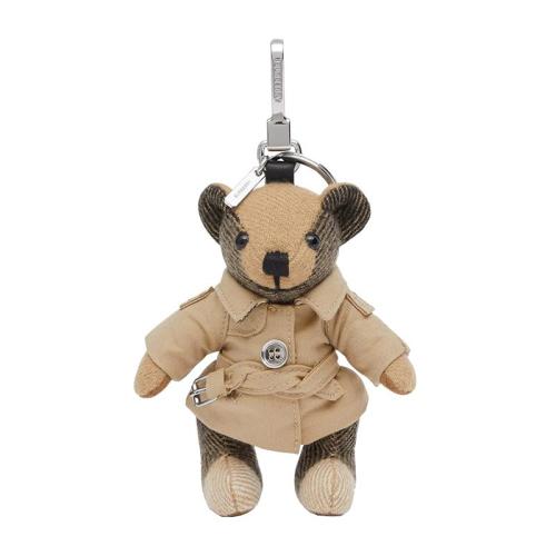 BURBERRY/博柏利 22年早春新款 男女同款典藏米色羊絨混紡風衣造型Thomas泰迪熊吊飾80271681