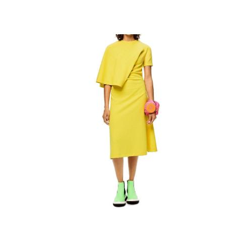  LOEWE羅意威 22年秋冬 女士 連衣裙 Asymmetric dress in cotton blend S359Y51X09-8100