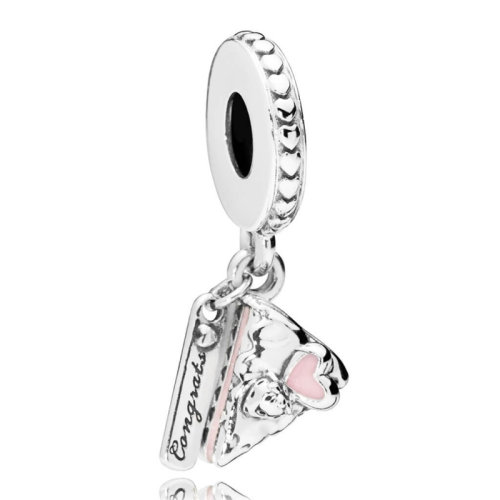 PANDORA/潘多拉 女士銀粉色925銀琺瑯慶典蛋糕串珠 797258ENMX