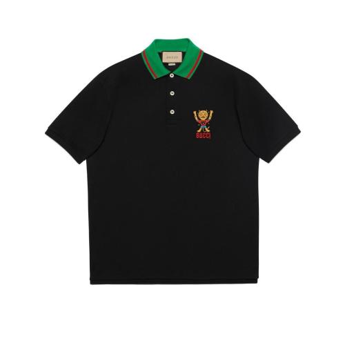  GUCCI古馳 22年秋冬 男士 Gucci小貓貼飾棉質(zhì)Polo衫 700272 XJEJJ 1152