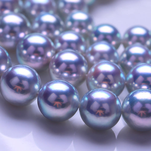 ZHUGONG/珠宮【及品真多麻項(xiàng)鏈】老客必買 日本Akoya銀灰藍(lán)海水珍珠