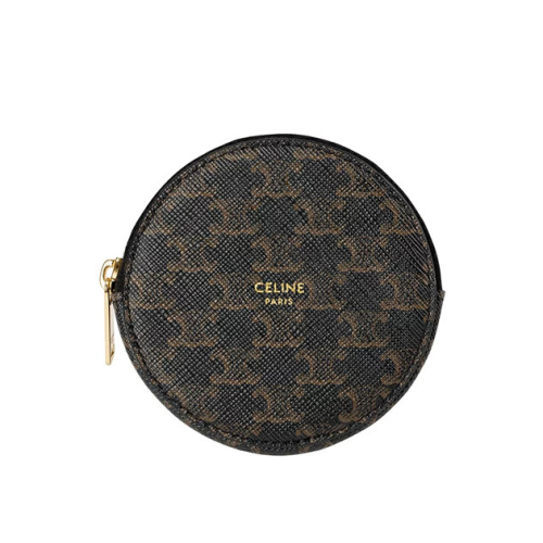 CELINE/賽琳 Triomphe 帆布零錢包手拿包硬幣錢包 10D222BQ3