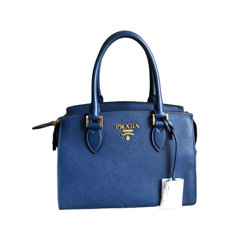 Prada 普拉達  女士手提/肩背包 深藍色十字紋牛皮